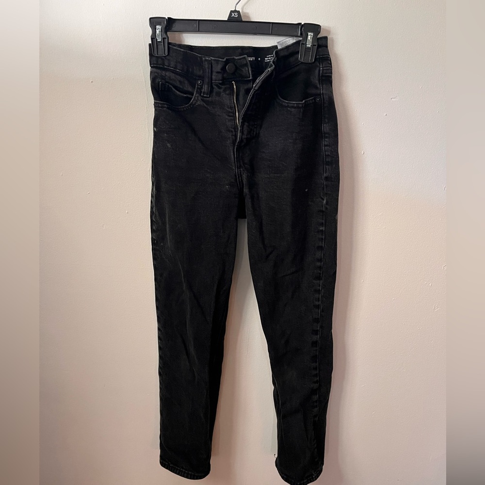 Old navy black ski high straight jeans